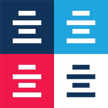 Merkez mavi ve kırmızı dört renk en düşük simge kümesini hizala