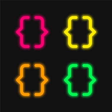 Parlaklıklar dört renk parlayan neon vektör simgesi