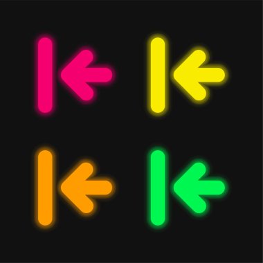 Birinci Parça 'ya Geri Oku Parlayan neon vektör simgesi
