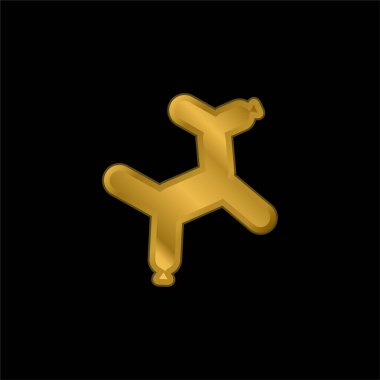 Balon Köpeği altın kaplama metalik simge veya logo vektörü