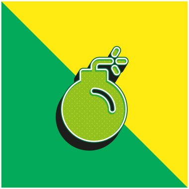 Bomba Yeşil ve Sarı modern 3D vektör simgesi logosu