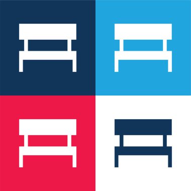 Mavi ve kırmızı dört renk en küçük simge kümesi