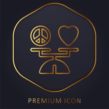 Altın çizgi prim logosu veya simgesi dengesi