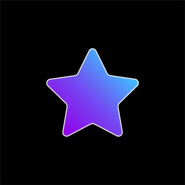 Big Favorite Star blue gradient vector icon clipart