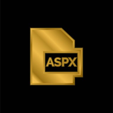Aspx altın kaplama metalik simge veya logo vektörü