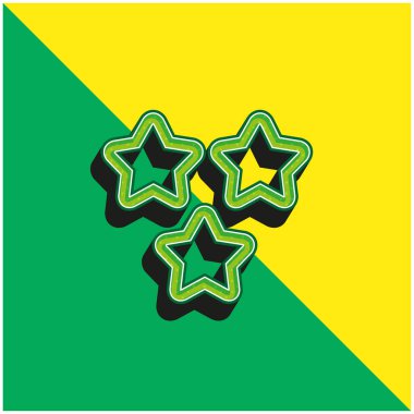3 Stars Outlines Green and yellow modern 3d vector icon logo clipart