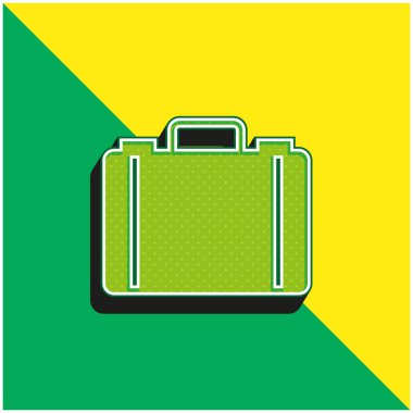 Evrak çantası Yeşil ve sarı modern 3d vektör simgesi logosu