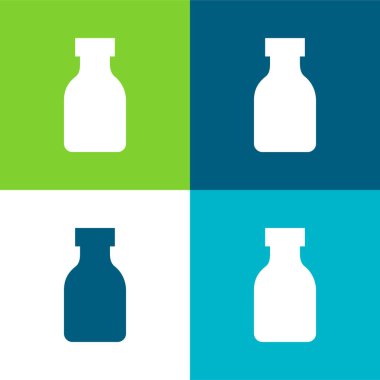 Şişe Düz 4 renk en küçük simge kümesi