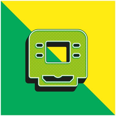 ATM MAchine Yeşil ve sarı 3D vektör simgesi logosu