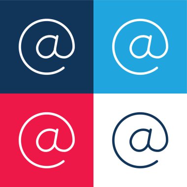 Mavi ve kırmızı dört renk en küçük simge kümesinde