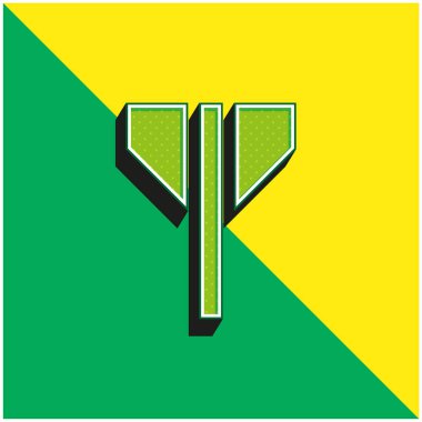 Soyut Yeşil ve sarı modern 3D vektör simgesi logosu