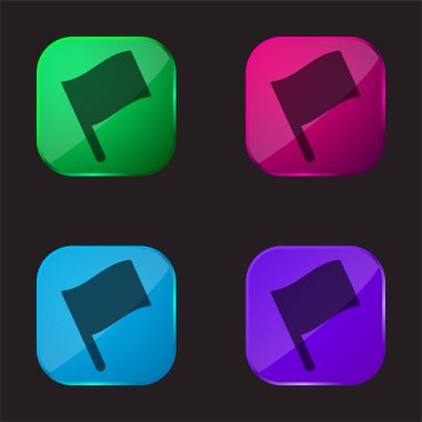 Kara Kutup Bayrağı dört renkli cam simge