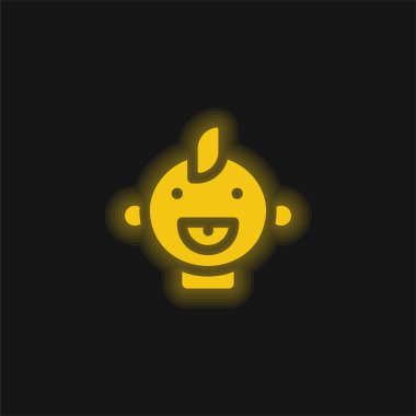 Bebek sarı parlak neon simgesi