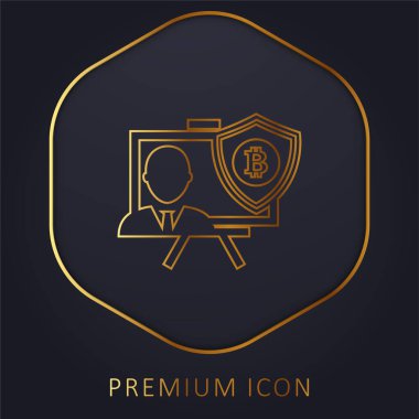 Bitcoin sunumu Güvenlik Kalkanı Altın Hat logosu veya simgesi