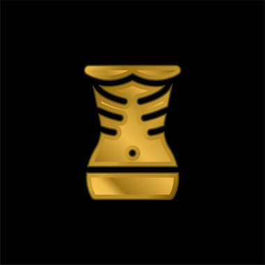 Anorexia altın kaplama metalik simge veya logo vektörü