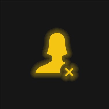 Blok Kullanıcı sarı parlayan neon simgesi