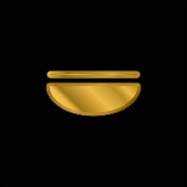 Altın kaplama metalik simge veya logo vektörünü dengele