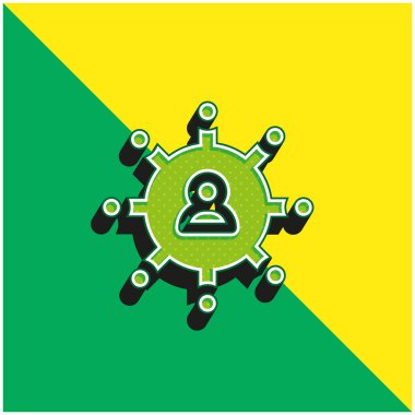 Patron Yeşil ve Sarı modern 3D vektör simgesi logosu