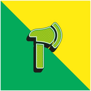 Axe Green ve sarı modern 3d vektör simgesi logosu
