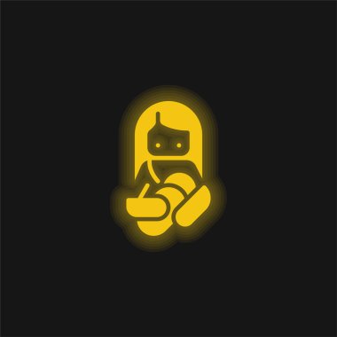 Emziren sarı parlak neon simgesi