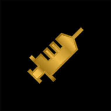 Anestezi altın kaplama metalik simge veya logo vektörü