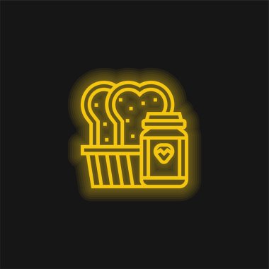 Ekmek sarısı parlak neon simgesi