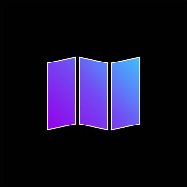 Siyah Harita mavi eğimli vektör simgesi