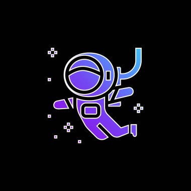 Astronot mavi eğimli vektör simgesi