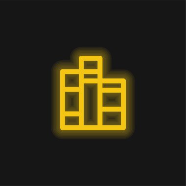 Kitaplar sarı parlak neon simgesi