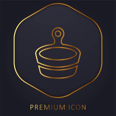 Bath altın çizgi premium logo veya simge