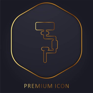 Altın çizgi prim logosu veya simgesini destekle