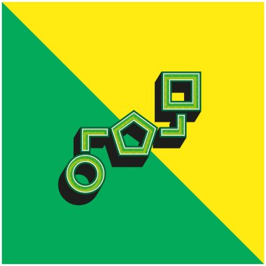 Block Schemes Of Three Geometric Shapes Connected By Lines Green and yellow modern 3d vector icon logo clipart