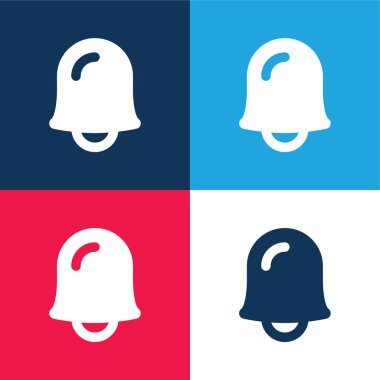 Zil mavi ve kırmızı dört renk minimal simge kümesi