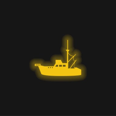 Tekne sarısı parlak neon simgesi