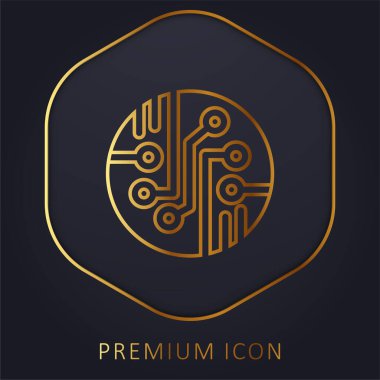 Bio Sensor golden line premium logo or icon clipart