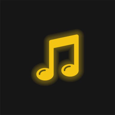 Büyük Quaver sarı parlak neon simgesi