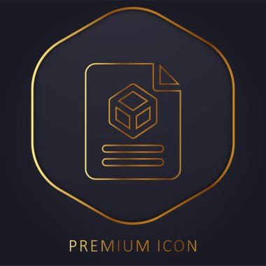3d golden line premium logo or icon clipart