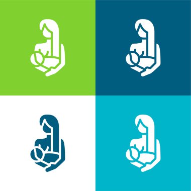 Breastfeeding Flat four color minimal icon set clipart