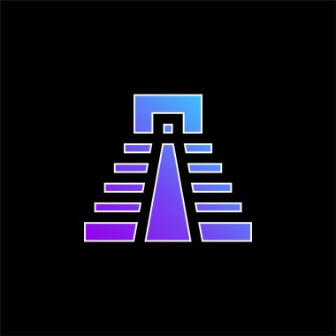 Aztek Piramit mavi gradyan vektör simgesi