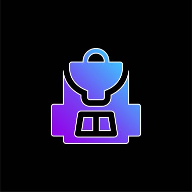 Sırt çantası mavi gradyan vektör simgesi