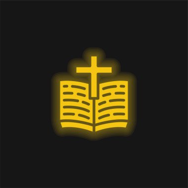 İncil sarı parlak neon simgesi