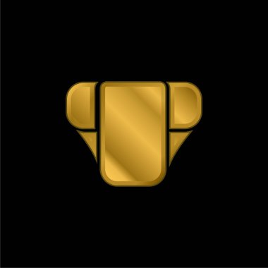 Bebek bezi altın kaplama metalik simge veya logo vektörü