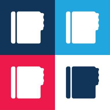 Adres Defteri Siyah Şekil Mavi ve Kırmızı Minimum Renk Simgesi