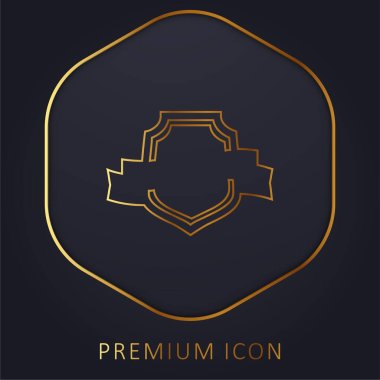 Award Shield golden line premium logo or icon clipart
