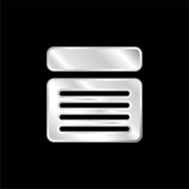 Madde gümüş kaplama metalik simge