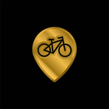 Bike Zone Signal gold plated metalic icon or logo vector clipart
