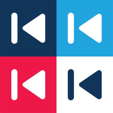 Parça mavi ve kırmızı dört renk minimal simgesi seti