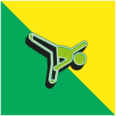 Boy Up Kick Green ve sarı 3D vektör simgesi logosu