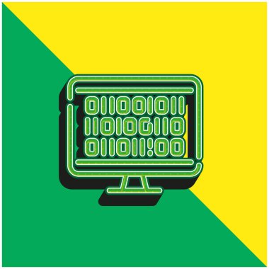 İkili Yeşil ve Sarı Modern 3d vektör simgesi logosu