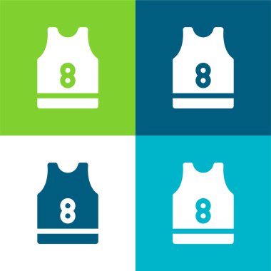 Basketbol Jersey Düz Dört Renk En düşük simge seti